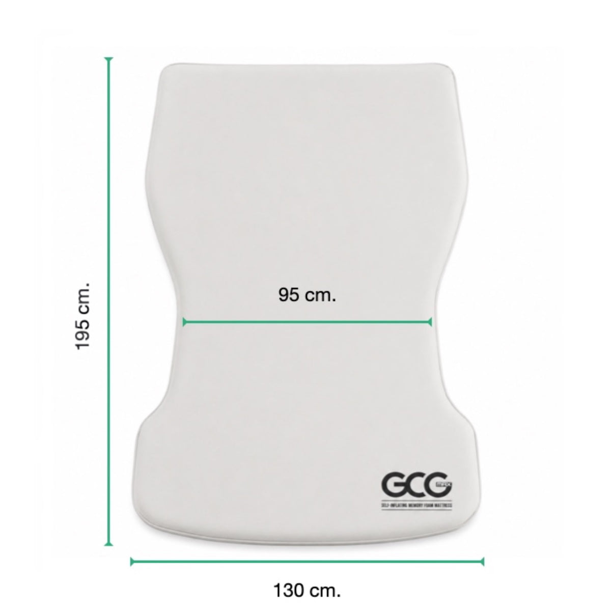 Måltegning med dimensioner for GCG MAX LuxusFlat madras