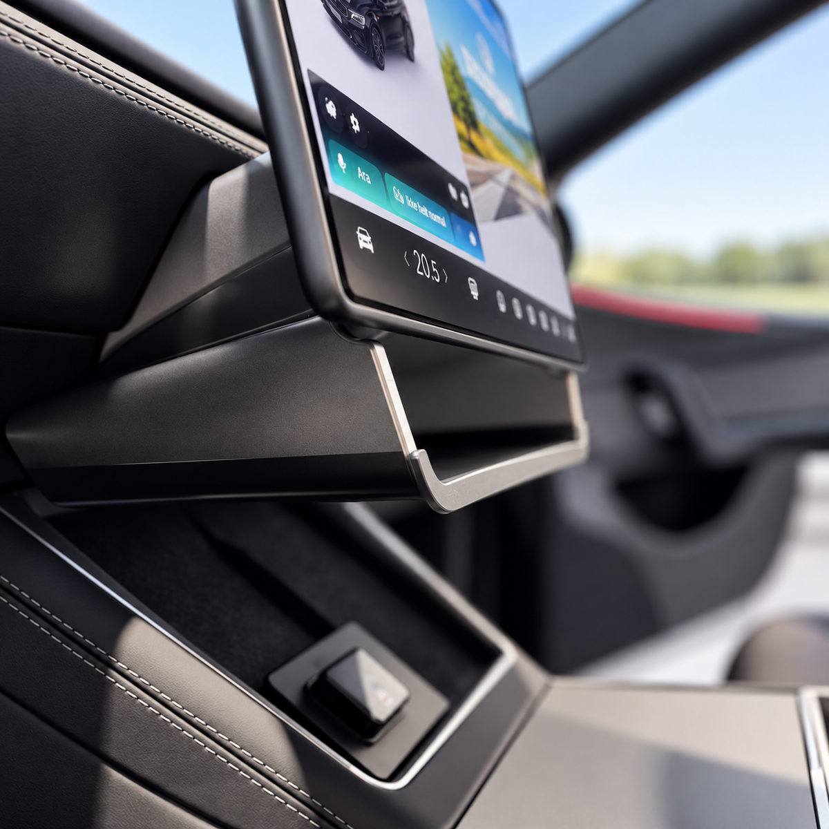 Oppbevaringsboks under skjerm – Tesla Model 3/Y