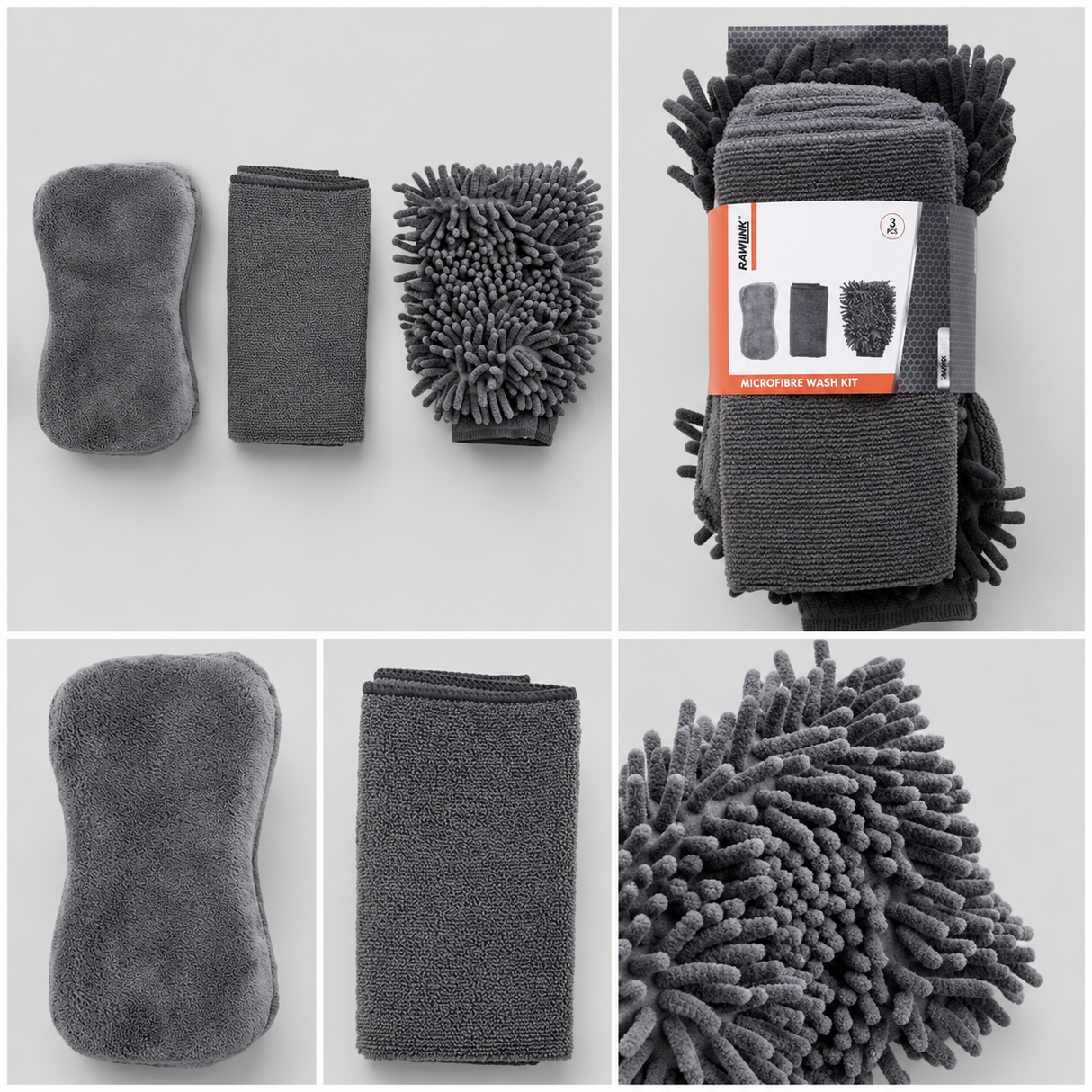 Vaskesett microfiber 3 deler