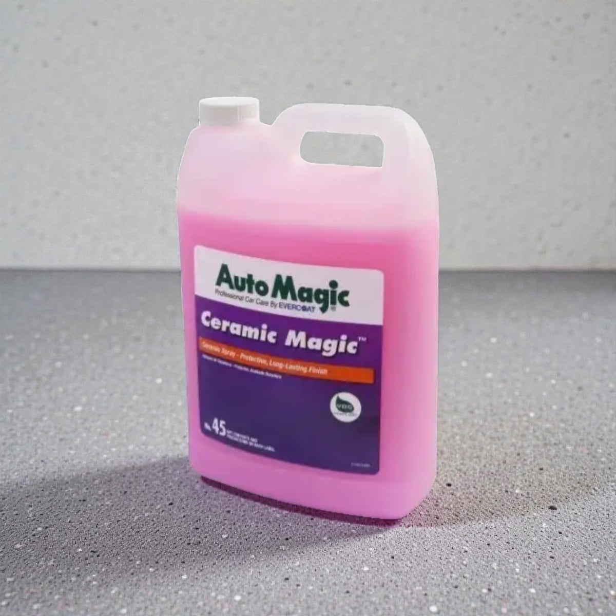 Auto Magic Ceramic Magic dunk med lyserødt indhold, produktbillede på grå baggrund