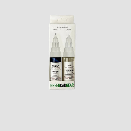GCG lakstift i farven Deep Blue med klar lak pakket ind. 