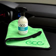 GCG MAX Cockpit Cleaner og grøn mikrofiberklud