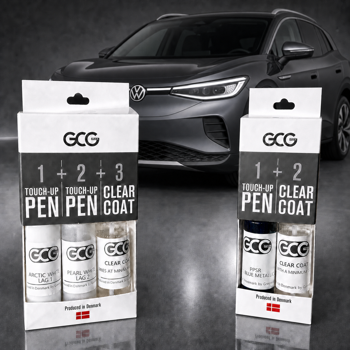 GCG MAX lakstift + klarlak i originalfarve til VW ID.3, ID.4, ID.5, ID.7 og ID.Buzz