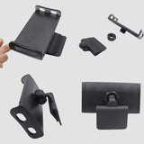 Fire billeder af GCG MAX tablet/telefonholder, forskellige vinkler og komponenter