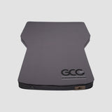 GCG MAX Komfort luftmadras med memory foam i grå, vist fra oven på hvid baggrund.
