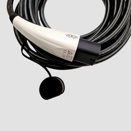 GCG MAX ladekabel med Type 2 stik til elbil, hvidt og sort