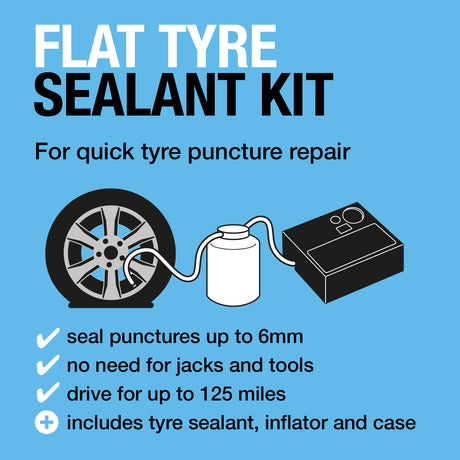 Ring RTK4 dækreparationssæt med sealant for hurtig punkteringslapning.