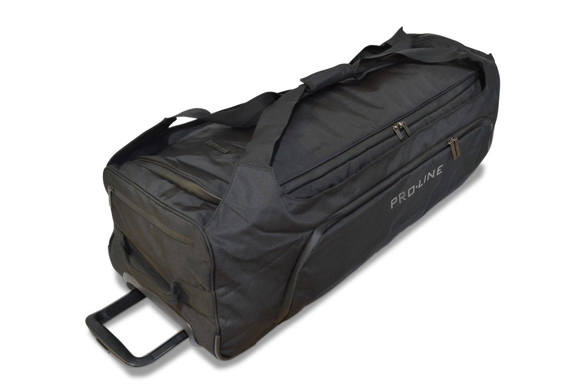 Sort Pro-Line trolley taske til Tesla Model Y, med hjul og teleskophåndtag.