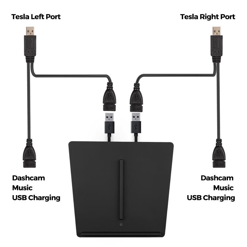 Trådløs lader designet for Tesla Model 3 (2017-2020 før facelift)