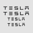 Tesla bogstaver som kan bruges i stedte for logo på bilen 