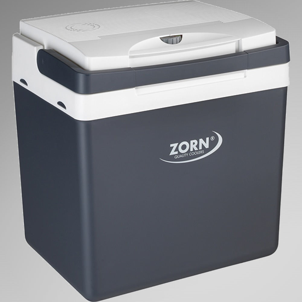 ZORN Z26 elektrisk køleboks 25 liter i grå set skråt forfra